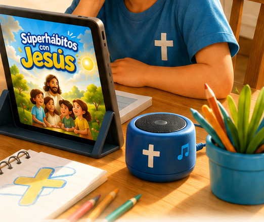 Niño escuchando Súperhábitos con Jesús